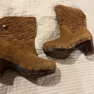 Brown Woven Suede Uggs- Size 5